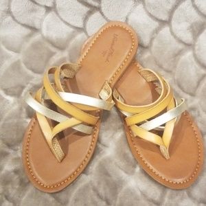 Universal Thread Strappy Tan and Silver Sandals